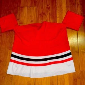 Hot Off the Shoulder Red Stripe Top Medium H&M